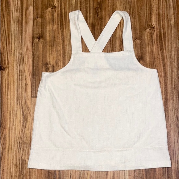 Madewell women’s medium 8 10 tank top shirt cream beige cross back solid basic - Picture 2 of 8